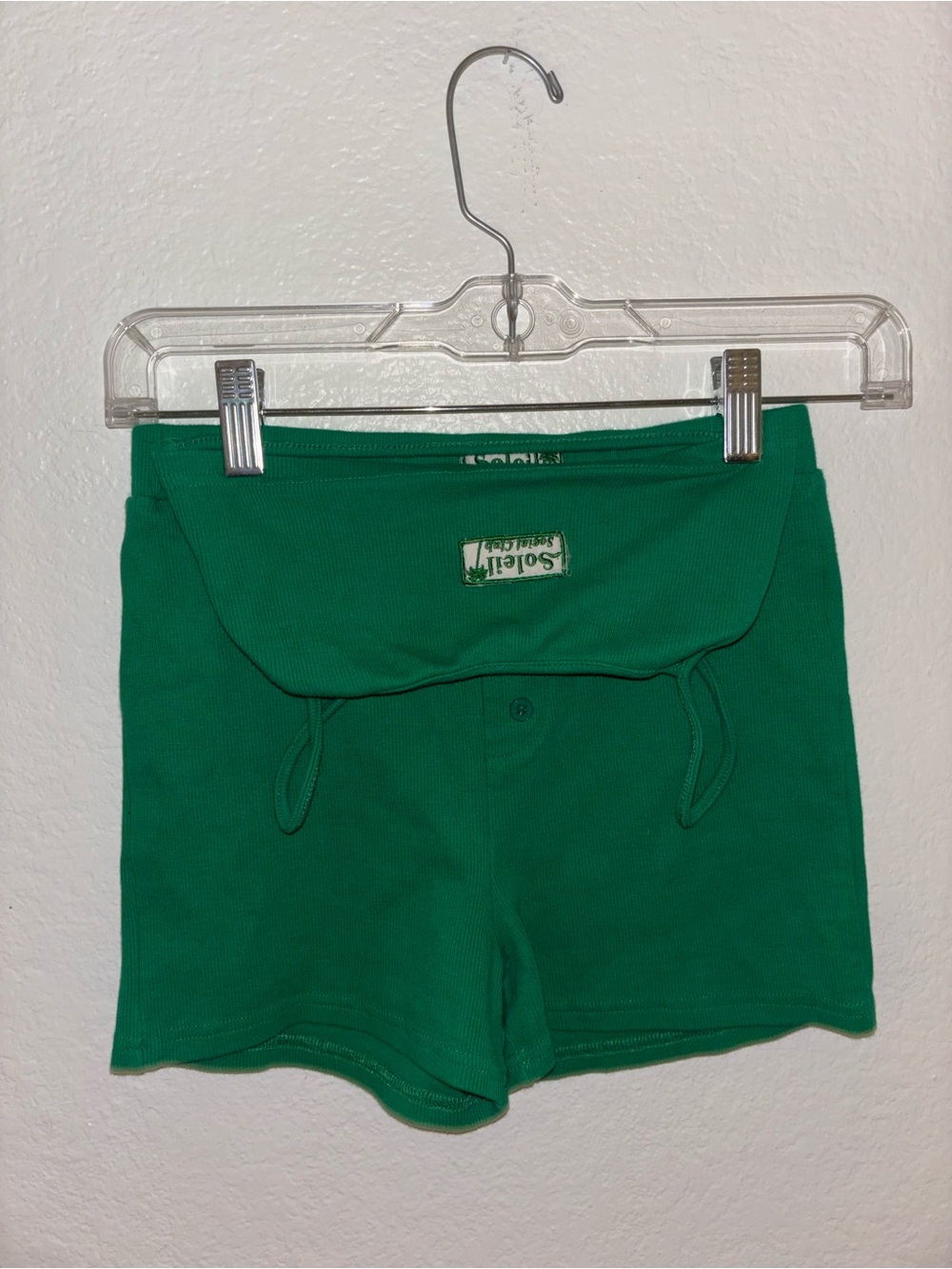 Green Women’s Ribbed Shorts and Bra Top Set